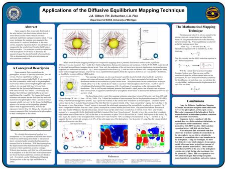 Conclusions Using the Diffusive Equilibrium Mapping Technique we have connected a starting point of a field line on the photosphere with its final location.