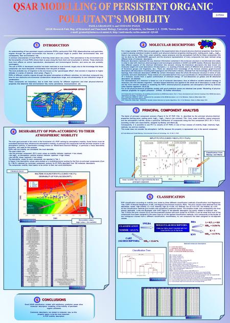 DESIRABILITY OF POPs ACCORDING TO THEIR ATMOSPHERIC MOBILITY The main goal pursued in this work is the formulation of a POP ranking by atmospheric mobility.