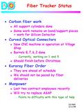 D0 PMG 12/2/99 Fiber Tracker Status  Carbon fiber work u All support cylinders done u Some work remains on band/support pieces + work for Silicon Detector.