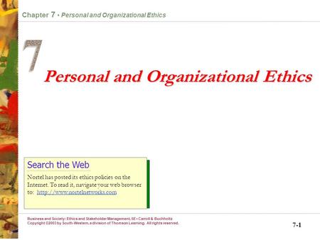 Business and Society: Ethics and Stakeholder Management, 5E Carroll & Buchholtz Copyright ©2003 by South-Western, a division of Thomson Learning. All.