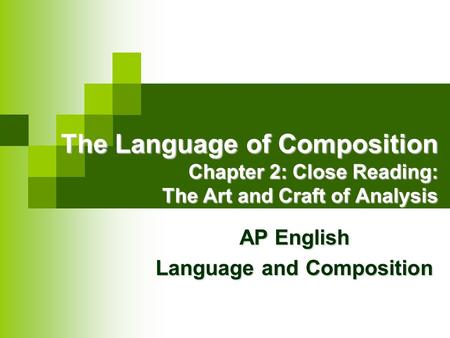 AP English Language and Composition