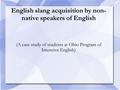 English slang acquisition by non- native speakers of English (A case study of students at Ohio Program of Intensive English)