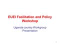 1 EUEI Facilitation and Policy Workshop Uganda country Workgroup Presentation.