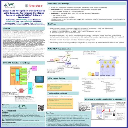 Citation and Recognition of contributions using Semantic Provenance Knowledge Captured in the OPeNDAP Software Framework Patrick West 1