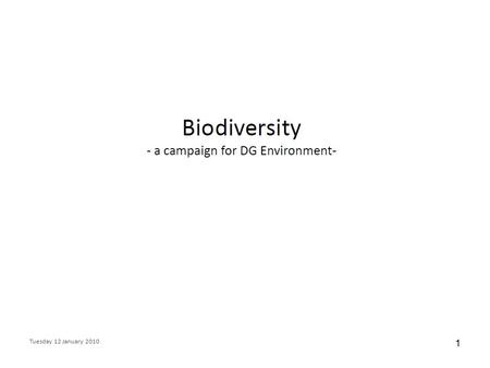 1 Tuesday 12 January 2010. 2 2006 Communication ‘Halting the Biodiversity Loss by 2010 and beyond’ ‘EU Action Plan to 2010 and beyond’ > key supporting.