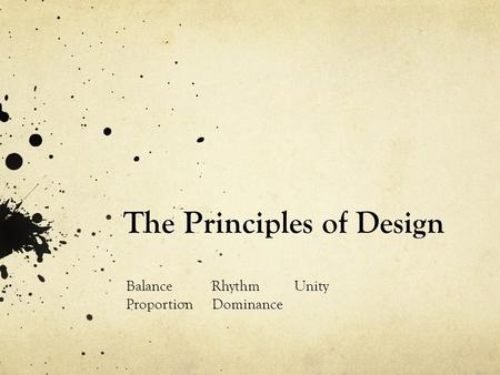 The Principles of Design