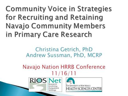  The underrepresentation of diverse populations in research an important barrier to: ◦ Understanding differences between groups ◦ Developing culturally.