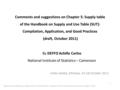 Comments and suggestions on Chapter 5: Supply table of the Handbook on Supply and Use Table (SUT): Compilation, Application, and Good Practices (draft,