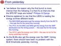 “we believe the reason why the first bunch is more intense than the following 3 is that it's on that one that the SPS RF loops are locked” Philippe & Django.