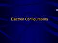 Electron Configurations. Bohr Bohr proposed that the hydrogen atom has only certain allowable energy states. Bohr suggested that the single electron in.