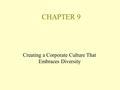 CHAPTER 9 Creating a Corporate Culture That Embraces Diversity.