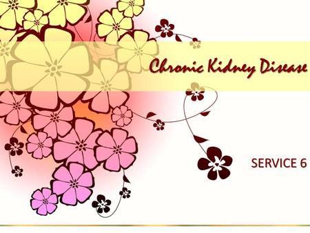 Chronic Kidney Disease SERVICE 6. Chronic Kidney Disease Stages 4-5 (GFR 