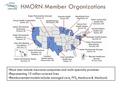 HMORN Member Organizations Most sites include insurance companies and multi-specialty practices Representing 10 million covered lives Reimbursement models.