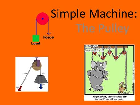 Simple Machine: The Pulley. Simple Machine Part of Lever Family made with a rope, belt or chain wrapped around a wheel. member of lever family a modified.