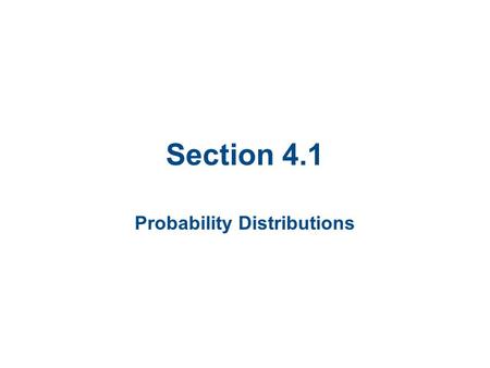 Probability Distributions