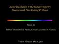 Natural Solution to the Supersymmetry Electroweak Fine-Tuning Problem Tianjun Li Institute of Theoretical Physics, Chinese Academy of Sciences Yellow Mountain,