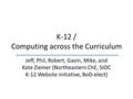 K-12 / Computing across the Curriculum Jeff, Phil, Robert, Gavin, Mike, and Kate Ziemer (Northeastern ChE, SIOC K-12 Website initiative, BoD-elect)