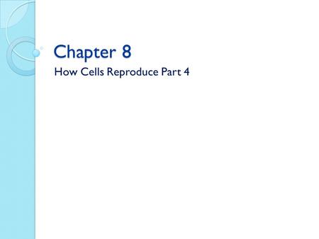 Chapter 8 How Cells Reproduce Part 4. From Gametes to Offspring In plants, there are two multicellular life cycle stages. Sporophytes are diploid multicellular.