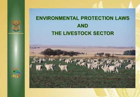 DEPARTMENT: AGRICULTURE ENVIRONMENTAL PROTECTION LAWS AND THE LIVESTOCK SECTOR ENVIRONMENTAL PROTECTION LAWS AND THE LIVESTOCK SECTOR.