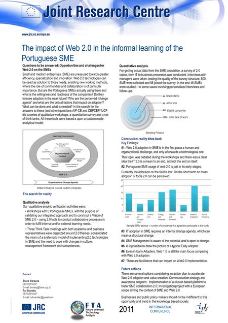 © European Communities, 2011 Questions to be answered: Opportunities and challenges for Web 2.0 on the SMEs Small and medium enterprises (SME) are pressured.