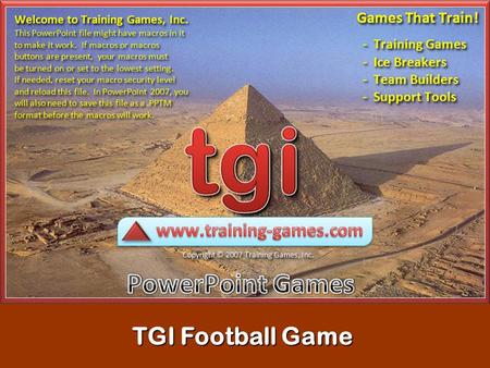 10203040506070 Correct Answer Yardage Calculator 80 Start/Stop TGI Football Game.