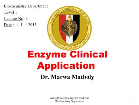 Enzyme Clinical Application