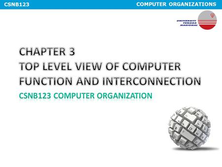 COMPUTER ORGANIZATIONS CSNB123. COMPUTER ORGANIZATIONS CSNB123 Expected Course Outcome #Course OutcomeCoverage 1Explain the concepts that underlie modern.