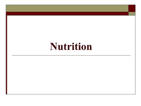 Nutrition. Nutrients  Chemicals in food that cells need  Macronutrients - large amounts daily  Micronutrients - smaller amounts daily  Food contains.