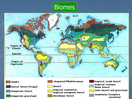 Biomes. What is a biome? What is a biome? A large area with similar climate and soil conditions. A large area with similar climate and soil conditions.