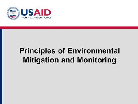 Principles of Environmental Mitigation and Monitoring.