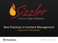 913.888.0772 | imodules.com Best Practices in Content Management Craig Juneau / Web Designer.