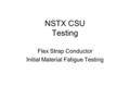 NSTX CSU Testing Flex Strap Conductor Initial Material Fatigue Testing.