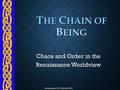 T HE C HAIN OF B EING Chaos and Order in the Renaissance Worldview Shakespeare 207 (Spring 2002)