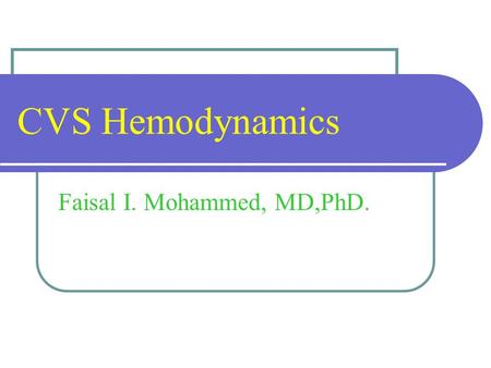 Faisal I. Mohammed, MD,PhD.