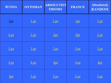 2 pt 3 pt 4 pt 5pt 1 pt 2 pt 3 pt 4 pt 5 pt 1 pt 2pt 3 pt 4pt 5 pt 1pt 2pt 3 pt 4 pt 5 pt 1 pt 2 pt 3 pt 4pt 5 pt 1pt RUSSIA OTTOMAN ABSOLUTIST THEO RY.