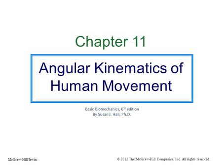 Angular Kinematics of Human Movement