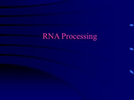 RNA Processing. Processing and Export of RNA In eukaryotes, the growing functional complexity and cellular compartmentalization requires that RNA be processed.