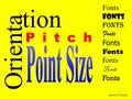 1 Pitch (about 44 slides) Orienta tion Fonts. 2 Orientation : Portrait or Landscape.