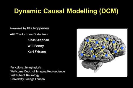 Dynamic Causal Modelling (DCM) Functional Imaging Lab Wellcome Dept. of Imaging Neuroscience Institute of Neurology University College London Presented.