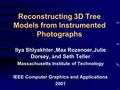 Reconstructing 3D Tree Models from Instrumented Photographs Ilya Shlyakhter,Max Rozenoer,Julie Dorsey, and Seth Teller Massachusetts Institute of Technology.