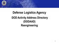 1 Defense Logistics Agency DOD Activity Address Directory (DODAAD) Reengineering.