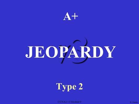 CCNA1 v3 Module 9 v3 A+ Type 2 JEOPARDY K. Martin.