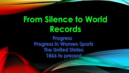 STATEMENT OF SIGNIFICANCE I chose this topic because it is a story that is not told often. A lot of people ignore the story about how women were denied.