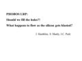 PHOBOS LRP: Should we fill the holes?! What happens to flow as the silicon gets blasted? J. Hamblen, S. Manly, I.C. Park.