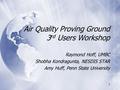 Air Quality Proving Ground 3 rd Users Workshop Raymond Hoff, UMBC Shobha Kondragunta, NESDIS STAR Amy Huff, Penn State University Raymond Hoff, UMBC Shobha.