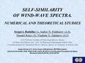 SELF-SIMILARITY OF WIND-WAVE SPECTRA. NUMERICAL AND THEORETICAL STUDIES Sergei I. Badulin (1), Andrei N. Pushkarev (2,4), Donald Resio (3), Vladimir E.