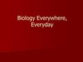 Biology Everywhere, Everyday. Biology in popular culture: Blue Man Group ■ Q1 Q1 – Is Global Warming real or and over-hyped political issue? (Can you.