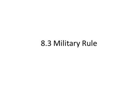 8.3 Military Rule. The Fujiwara Family From he seventh century until the end of the Heian period in the twelfth century the Fujiwara clan dominated Japanese.