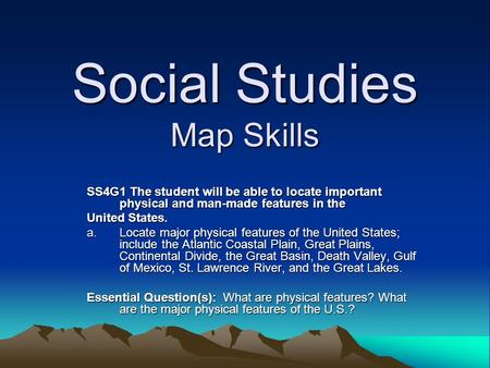 Social Studies Map Skills