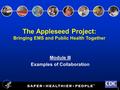 TM 1 Module III Examples of Collaboration The Appleseed Project: Bringing EMS and Public Health Together.